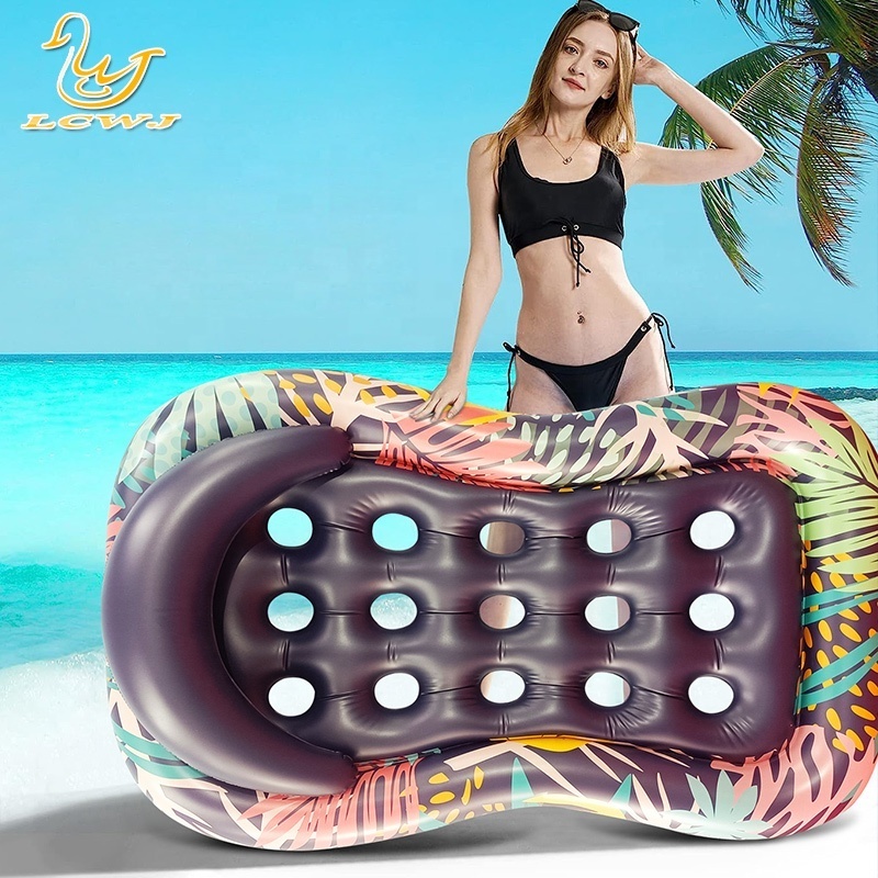 LC Inflatable Tanning Pool Lounger Float Sunbathing Pool Lounge Raft Floatie Toys Water Mat Pad for Adult