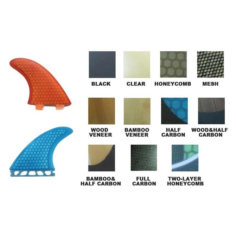 OEM Glassfiber Carbon Fiber Bamboo Wooden Longboard Shortboard Surfboard Fins Surf Twin FUTURE FCS QUAD Surf Fins