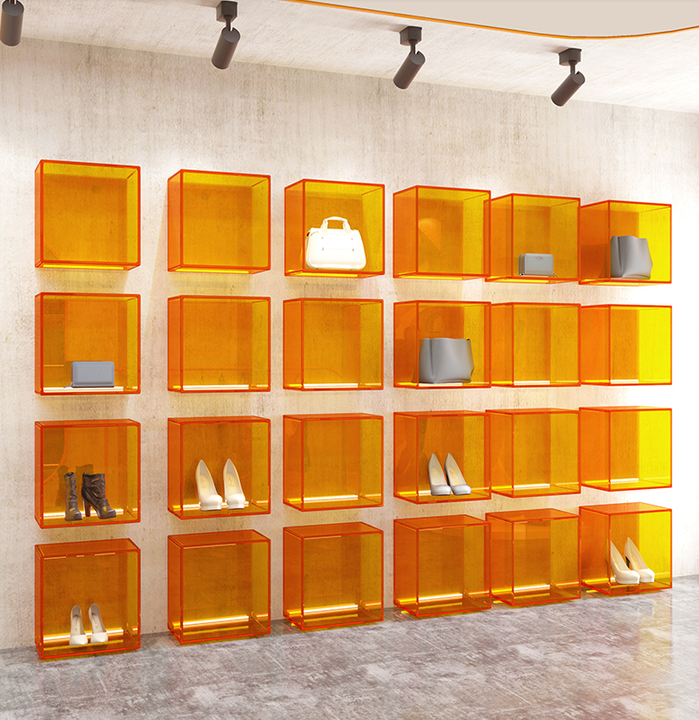 Customized Acrylic Wall Hanging Display Box Wall Frame Waterproof Suspension Shoe Display Shelf