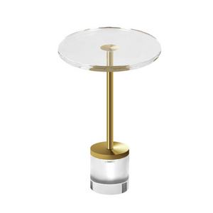 Modern Acrylic Coffee Table  Living Room Furniture Luxury Gold Stainless Steel Side Table Factory Wholesale Small Round Table