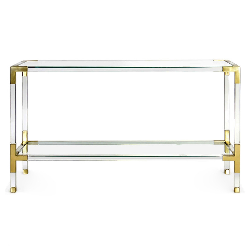 Transparent Acrylic Corner Table Stainless Steel Console Table Acrylic Console Table