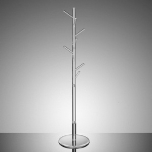 Custom Simple Acrylic Clothing Rack Pole-Type Floor Standing Hat Racks Bedroom Household Storage Clear Hanging Coat Rack