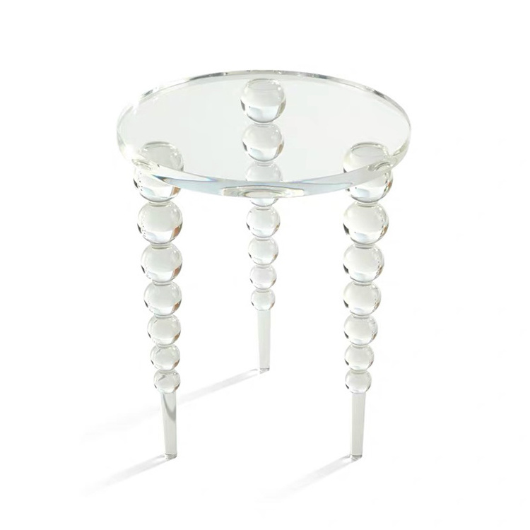 Transparent Round Glass Tea Table Bed Side Ethiopian CoffeeTable Aethiopian Acrylic Coffee Tables