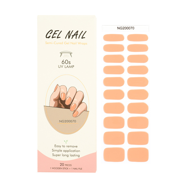 Uv gel Hot Sell Semi Cured Wraps Long Lasting Gel Nail Stickers New Arrival Styles Nail Gel Wraps With Uv Lamp