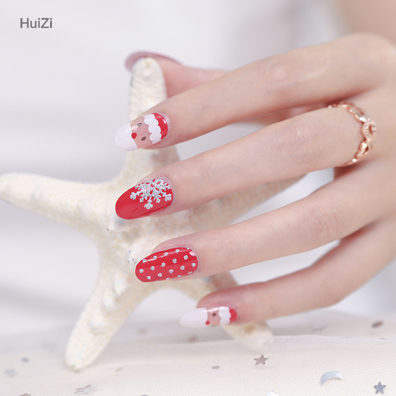 2024 Huizi Eco-friendly nail wrap 3D art nail sticker nail decals