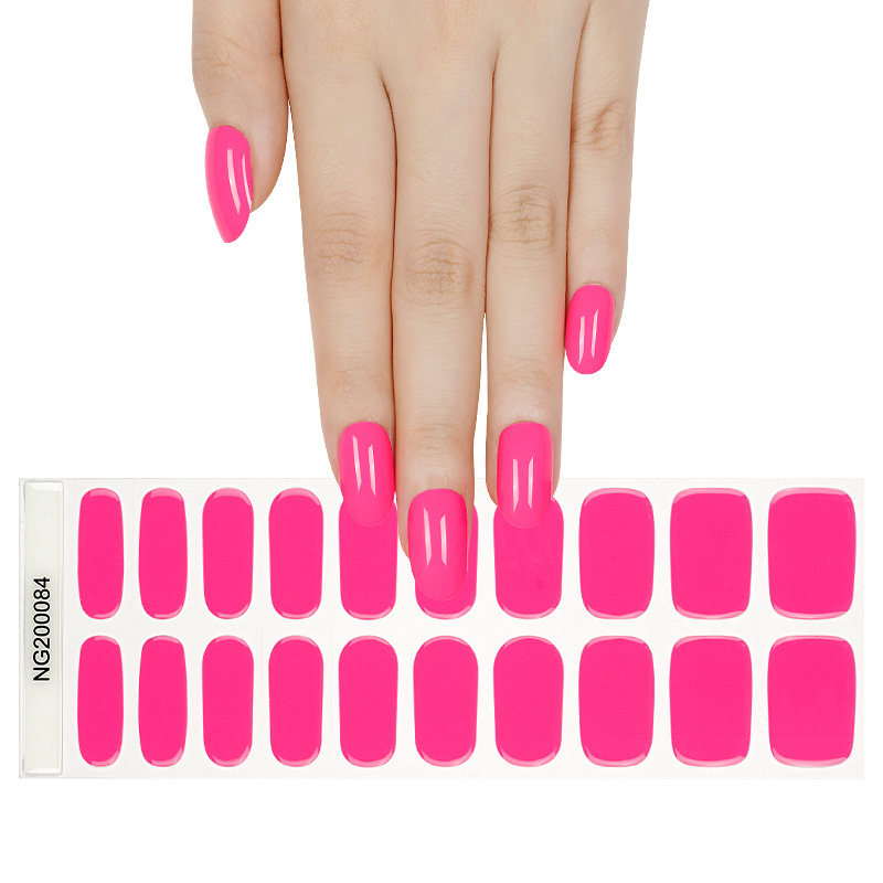 Huizi Uv gel hot selling long lasting full gel nail sticker  semi cured gel nail wraps Press On Nails/Tiktok