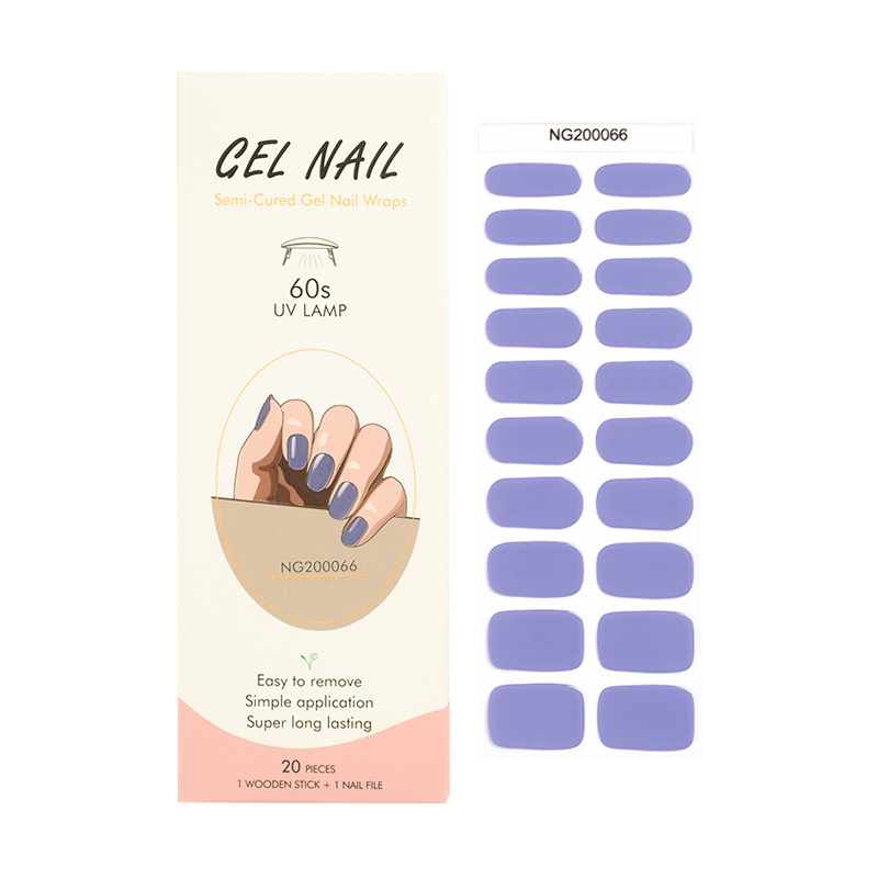 Uv gel Hot Sell Semi Cured Wraps Long Lasting Gel Nail Stickers New Arrival Styles Nail Gel Wraps With Uv Lamp