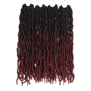 Wave Gypsy Locs Crochet Hair Synthetic Curly Wavy Twist Braiding Hair Extensions Goddess Faux Locs Crochet Hair