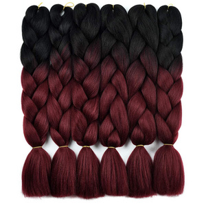 Wholesale hair extension high quality raw material ombre jumbo braid synthetic hair for braiding