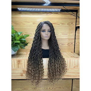 Long Black Headband Dreadlock Wig Synthetic Soft Faux Locs Wigs Braiding Crochet Twist Hair Wigs For Black Women/Men