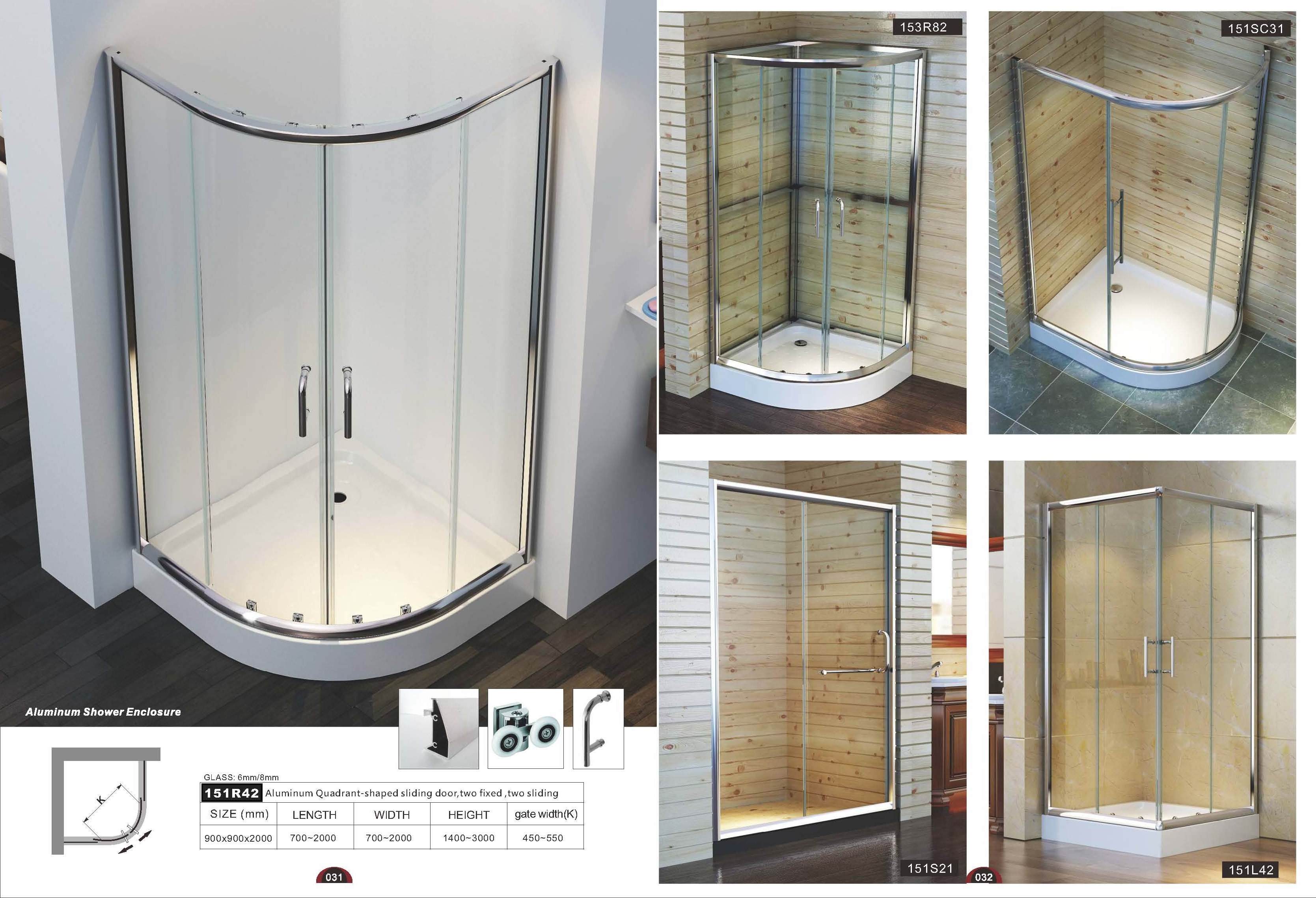 Australian Approval Sanitary Ware Tempered Glass Rectangle Frameless Shower Enclosure 395s32