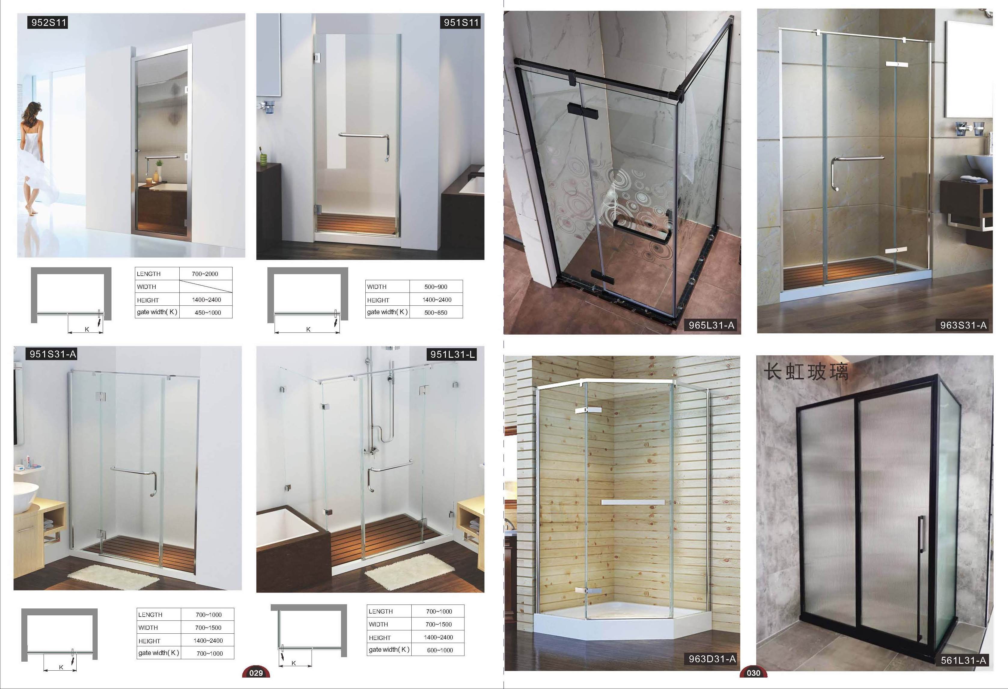 Australian Approval Sanitary Ware Tempered Glass Rectangle Frameless Shower Enclosure 395s32