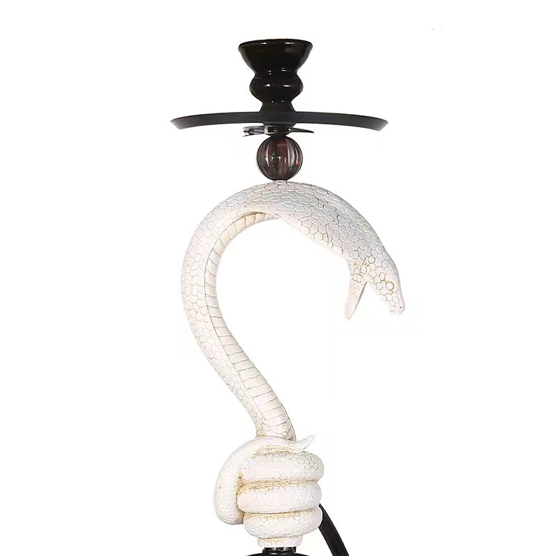 Wholesale High Quality Black White Single Hose Chicha Resin Hookah Shisha Snake Hookah