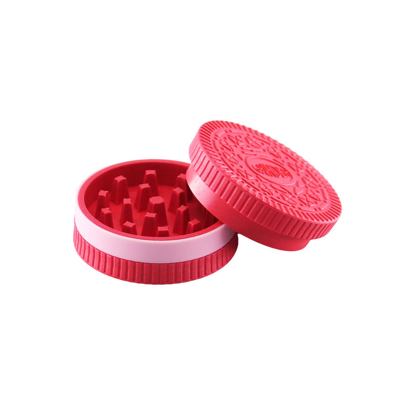 New Pattern Design Tobacco Grinder Environment Friendly 2 Lays  Biodegradable Plastic Oreo Cookie Herb Grinder