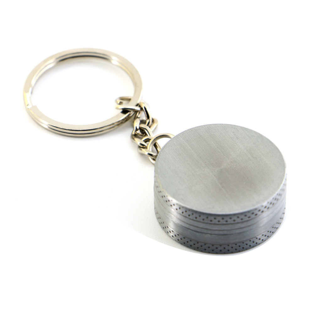 High Quality Customizable Small 30mm Zinc Alloy Keychain Keyring Herb Tobacco Spice Grass Grinder Smoking Card Sharp Teeth