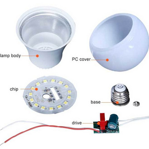 Free Samples Led Light Bulb Light Parts  Raw Material 3w 5W 7W 9W 12W 15W 18W 24W A60 Skd/Ckd Led Bulb