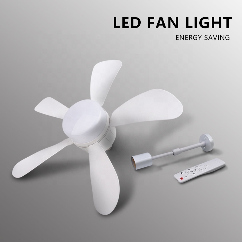 Energy Saving Socket Fan Light Dimmable 3 Modes E27 Bulb 5 Blades Socket Fan Ceiling Fan With Lights For Home Use