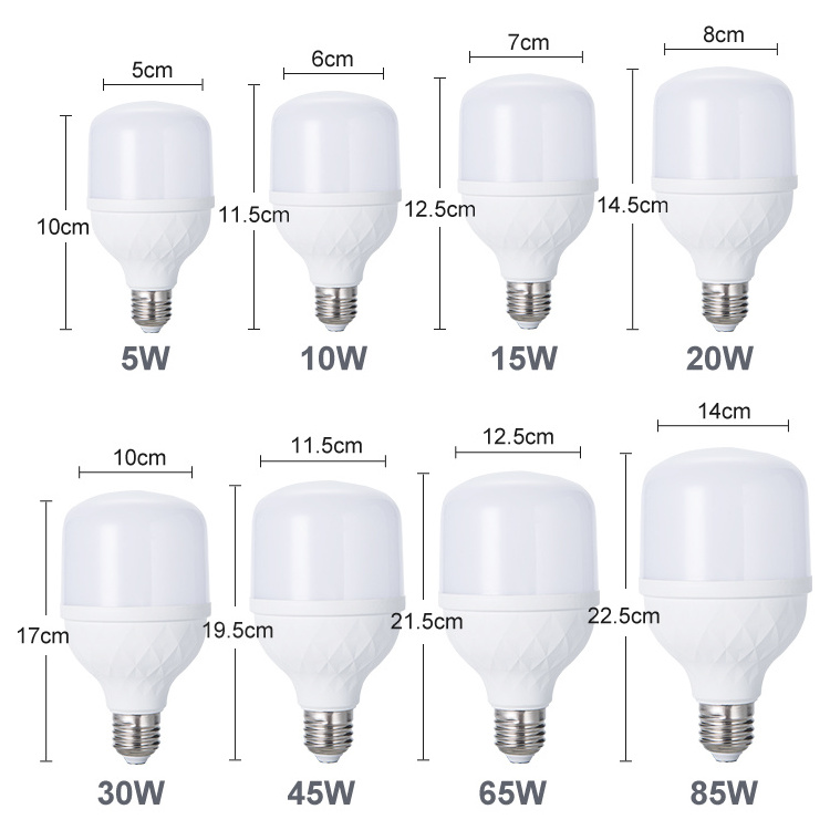 plastic warm white light color 18w 20w 40w 110v t 5000 lumen ac dc t shape led bulb