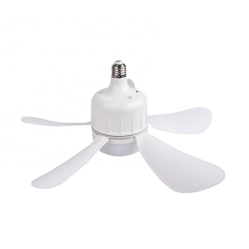 Energy Saving Socket Fan Light Dimmable 3 Modes E27 Bulb 5 Blades Socket Fan Ceiling Fan With Lights For Home Use