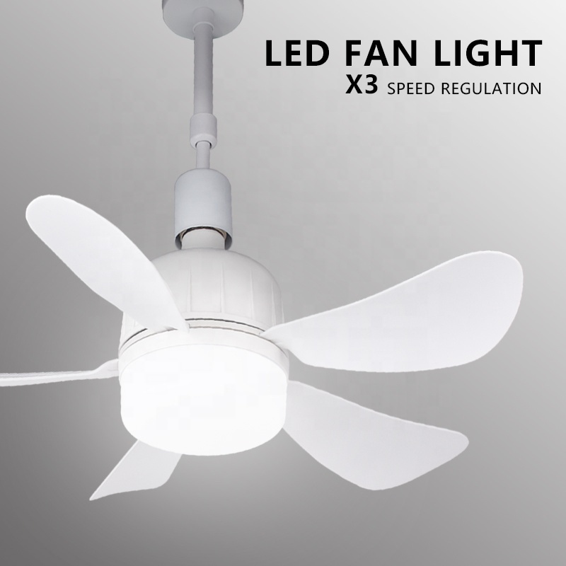 Modern LED Ceiling Fan E27 23W  Holder Living Room Bedroom Decorative Ceiling Fan with LED Light Remote Control