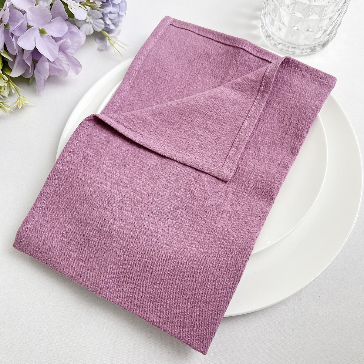 Wholesale New Design High Quality Natural Soft Cotton Bulk Linen Cloth Napkins For Weddings Decorative Parties Everyday Use