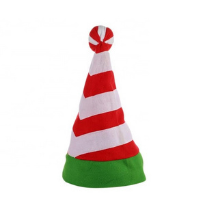 High Quality Christmas Decoration Santa Hat, Party Ball Dress Up Elf Red And White Striped Hat Flannel Christmas Hat