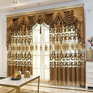 Villa Luxury Embroidery Curtain European Style Embroidered Luxury Curtains for the Living Room and Bedroom