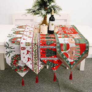 Christmas Garland Table Runner Table Christmas Tapestry Dining Table Runner Woven for Indoor Outdoor Home Party Decor