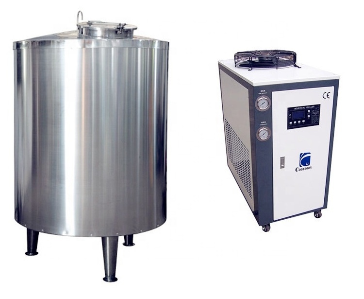 Glycol water tank for cooling conical fermenter brew system