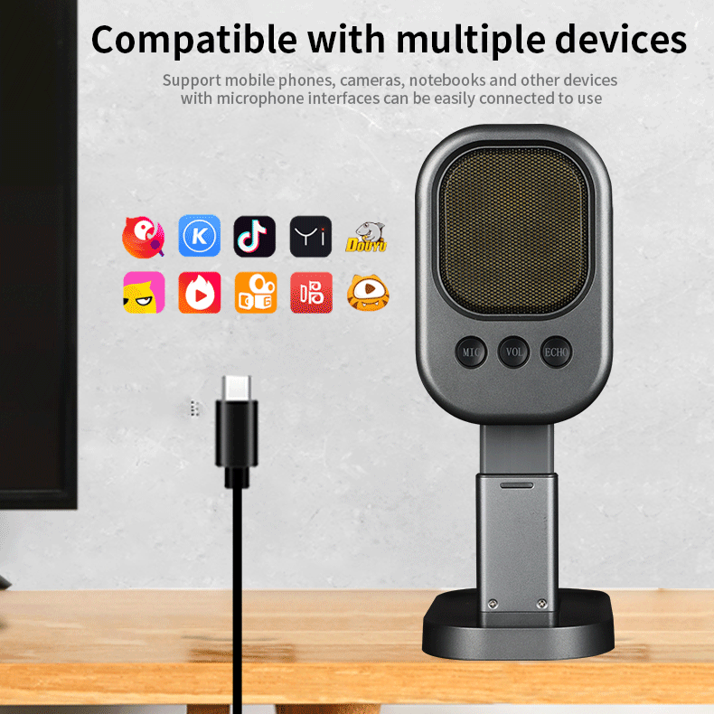 360 rotary capacitor microphone live sound card singing special fast hand Internet celebrity anchor microphone