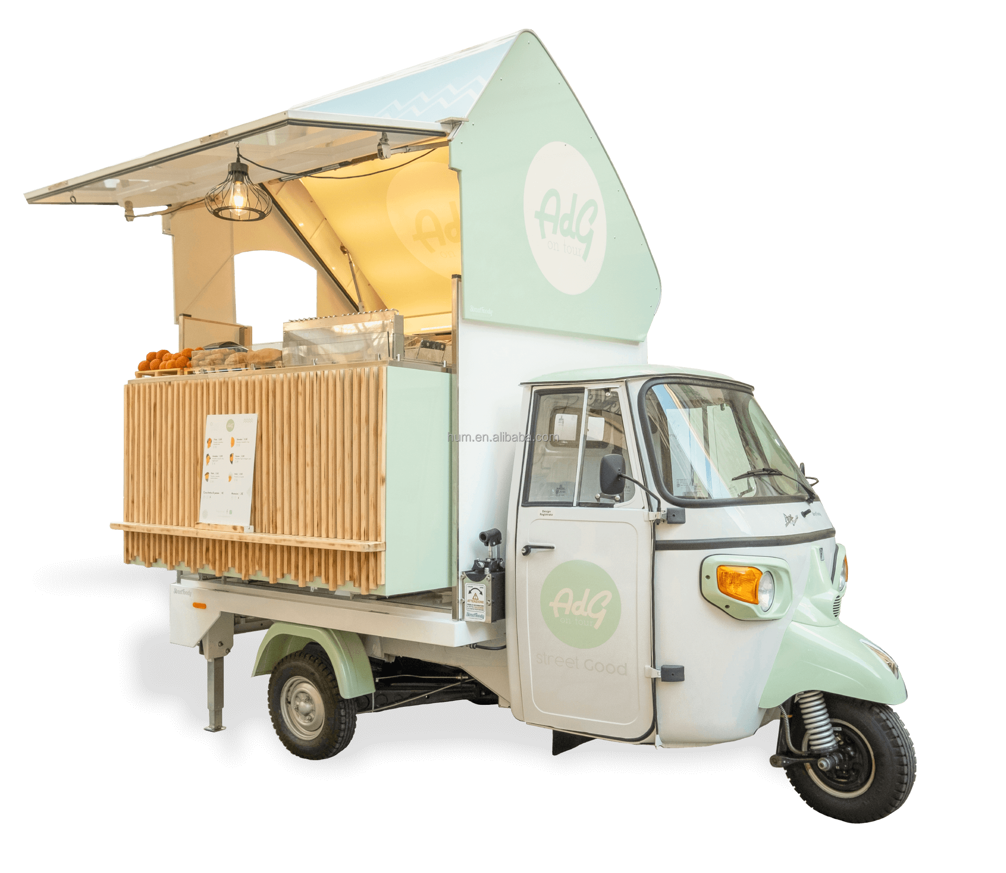 Tricycle food truck tuk tuk  electric tricycle 3 wheels street vending snack food truck mobile bar