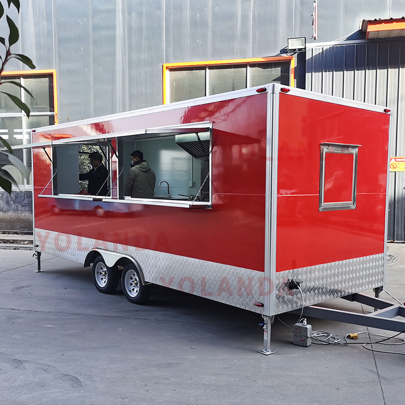 Mobile Food Truck Trailer With Full Kitchen Custom Mobile Pizza Hot Dog Bbq Fast Food Truck Trailer Fully Equipped For Sale