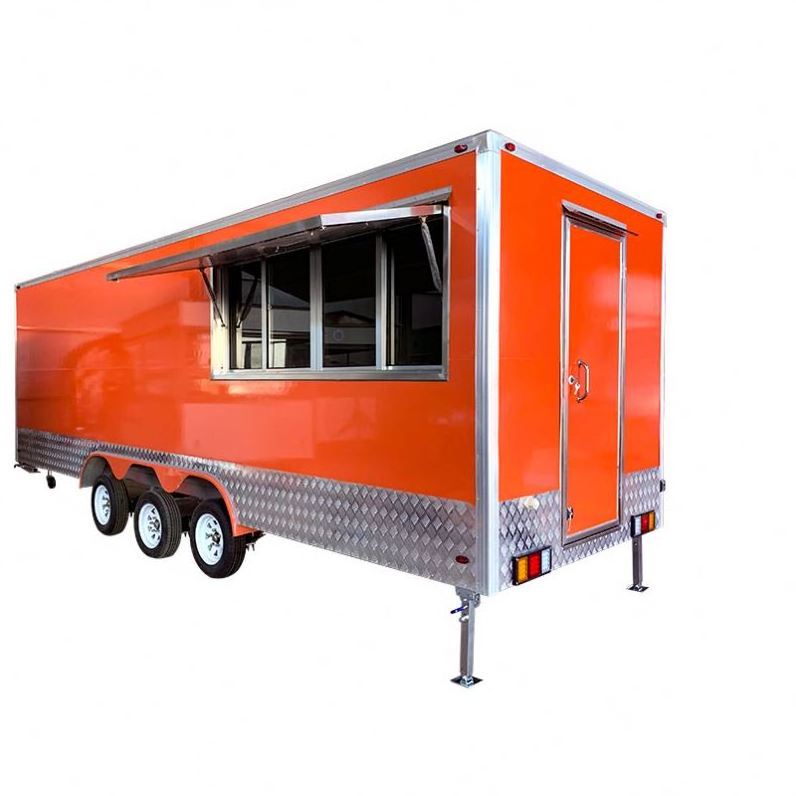 Custom Fast Food Kiosk Pizza Hot Dog Candy Cart Square Mobile Food Truck Fully Equipped Concession Trailer