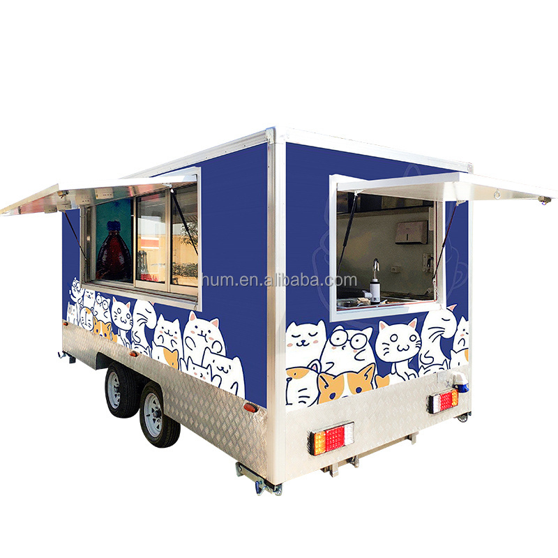 Mobile Food Truck Trailer With Full Kitchen Custom Mobile Pizza Hot Dog Bbq Fast Food Truck Trailer Fully Equipped For Sale