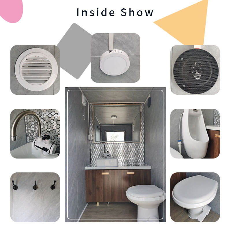 Luxury Container Shower Restroom Combo Toilets Trailer and Shower Outdoor Bathroom Mobile Portable Event Mobile Toilet For Sale