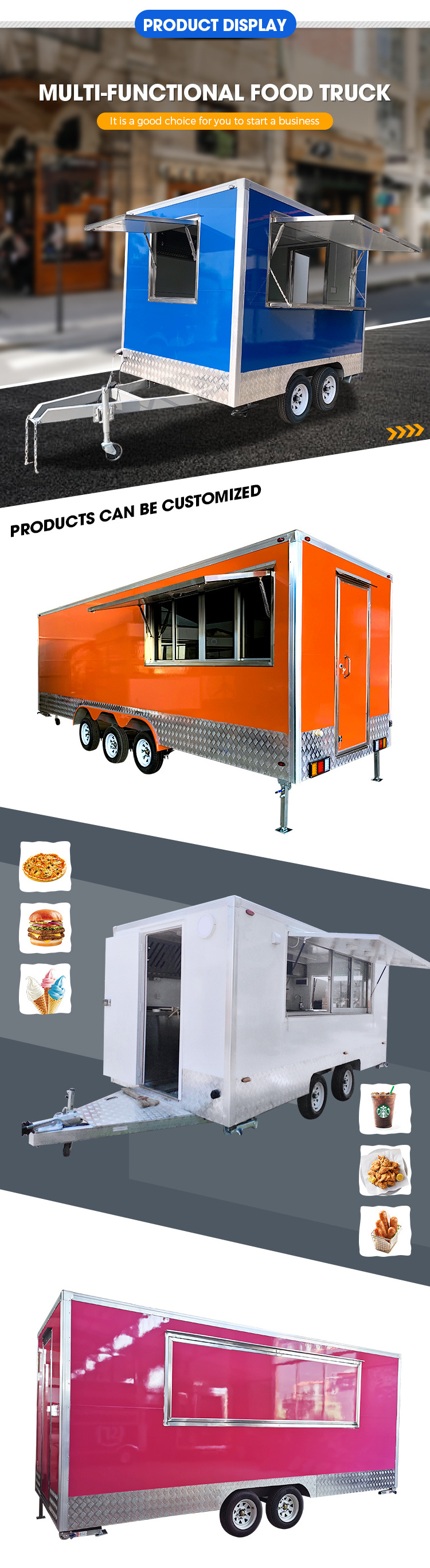 HummingBrid Concession Trailer Fully Equipped Street Food Cart With Grills Mobile Kitchen BBQ Smoker Trailer Food Trailer