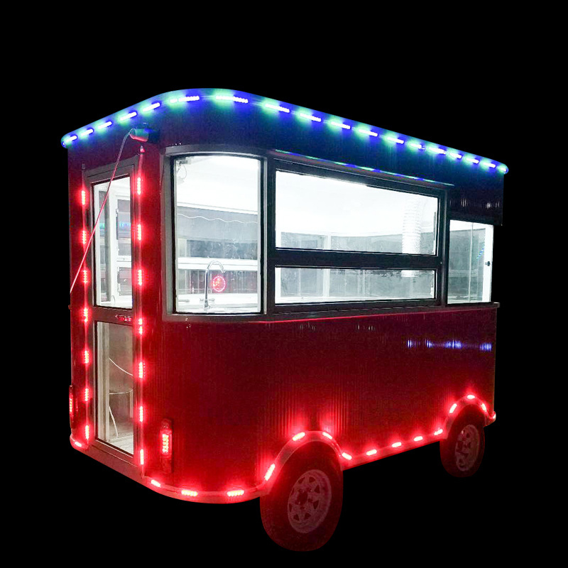 Professional mobile food truck with full kitchen / gyro food cart / double burger van with grill for sale