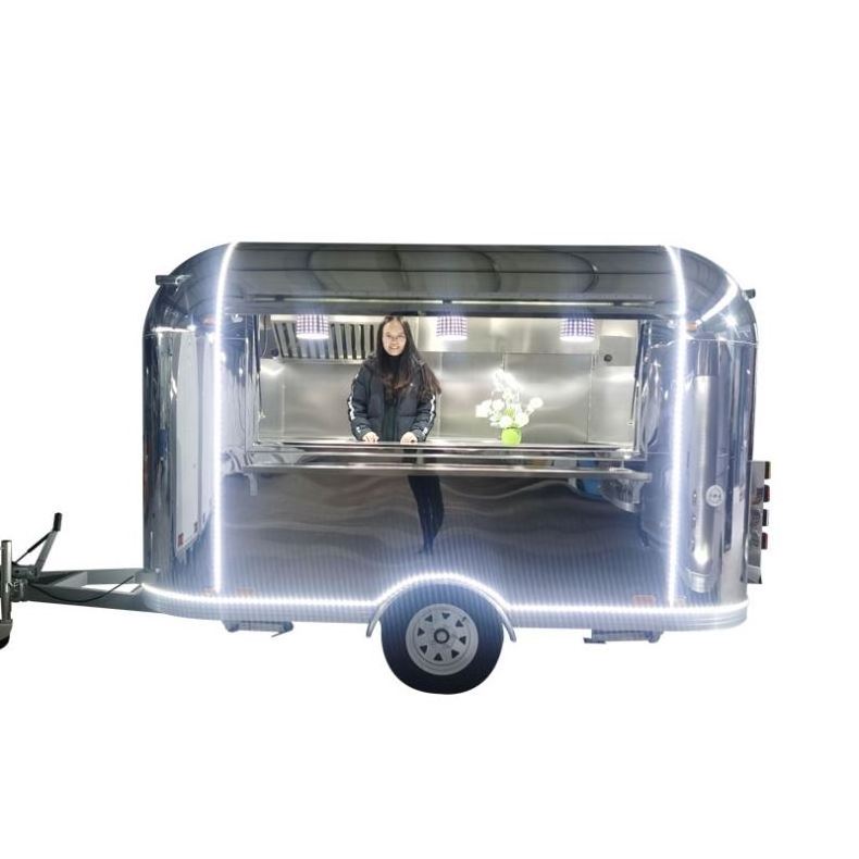 Catering Airstream Food Trailers Fully Equipped Mobile Pizza BBQ Fast Food Truck Caravan With Kitchen For Sale Europe