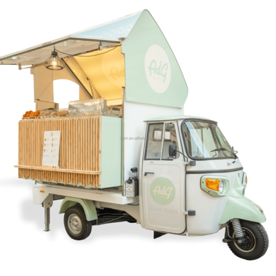 Mobile Tricycle Food Cart Pizza Truck Electric 3 Wheels Ape Street Beer Bar Cart With Fully Equipped Food Truck