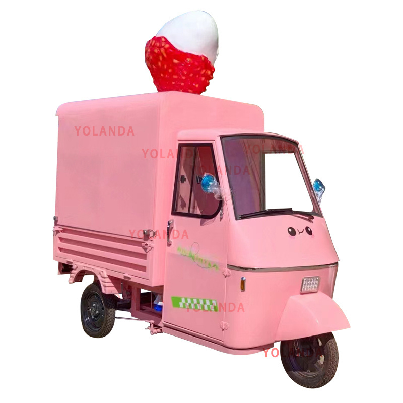 Ice Cream Food Cart Electric Tricycle Tuk Hot Dog Machine Kiosk Mobile Beer Bar Juice Car Breakfast Food Truck for sale