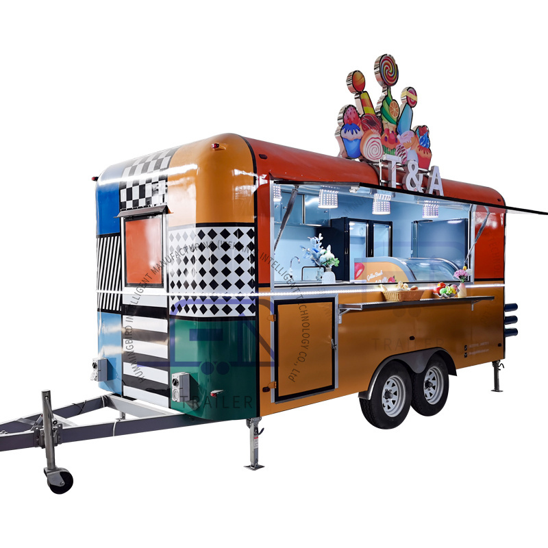 Mobile food trucks trailer ice cream carts street vending carts for sale