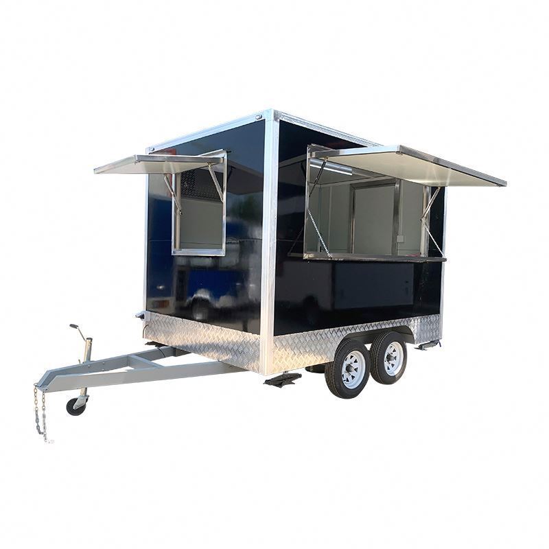 Custom Fast Food Kiosk Pizza Hot Dog Candy Cart Square Mobile Food Truck Fully Equipped Concession Trailer