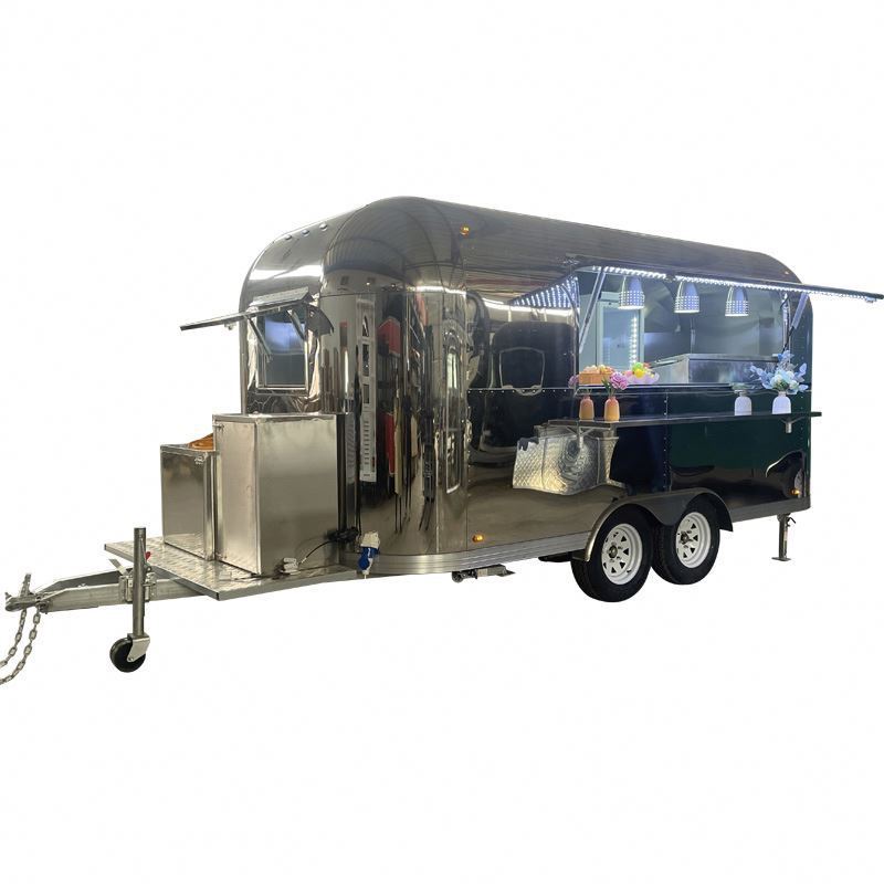 Catering Airstream Food Trailers Fully Equipped Mobile Pizza BBQ Fast Food Truck Caravan With Kitchen For Sale Europe