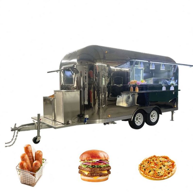 Catering Airstream Food Trailers Fully Equipped Mobile Pizza BBQ Fast Food Truck Caravan With Kitchen For Sale Europe