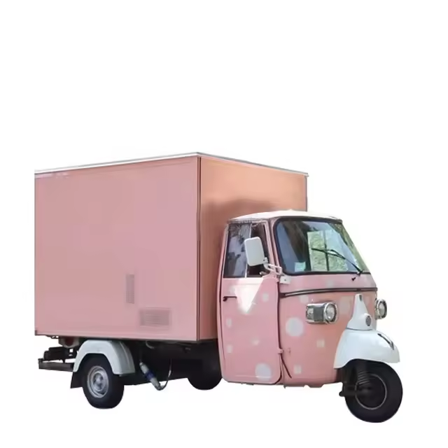 Electric 3 wheels fast food truck ice cream tricycle coffees van for sale