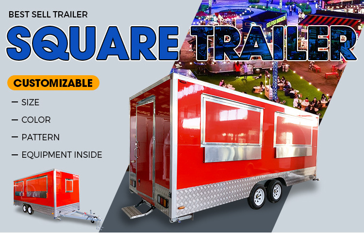 HummingBrid Concession Trailer Fully Equipped Street Food Cart With Grills Mobile Kitchen BBQ Smoker Trailer Food Trailer