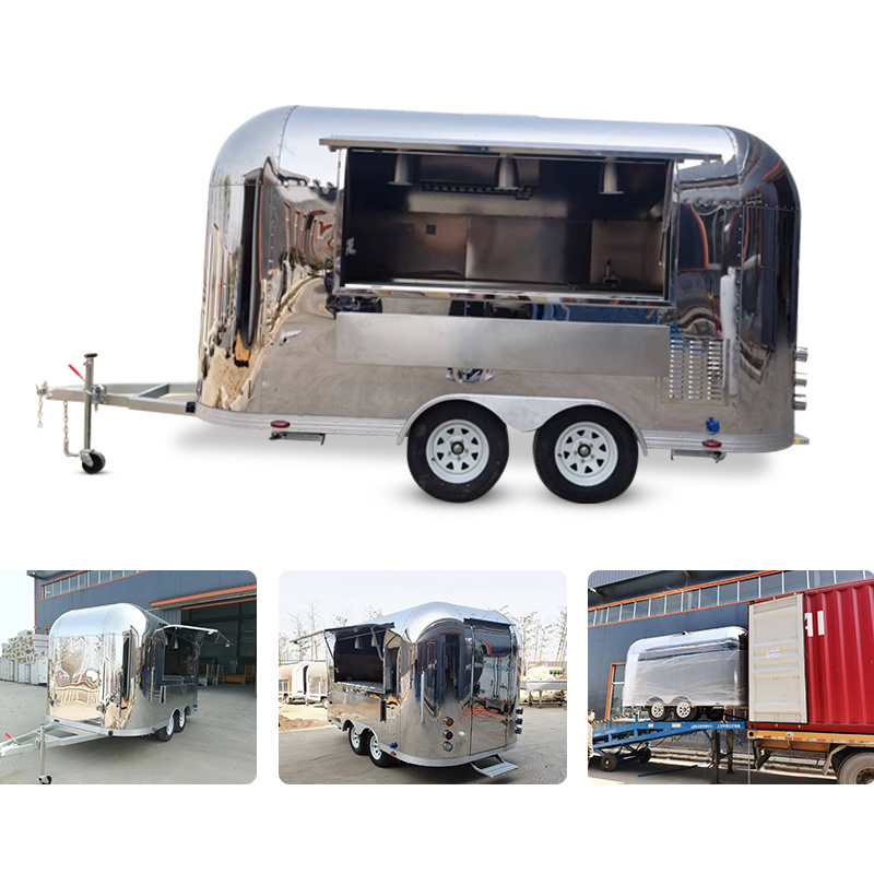 New Food Trailer Pizza Food Truck Trailer with BBQ Kitchen Mobile Fast Food Restaurant Taco Beach Ice Cream Truck Trailer Cart