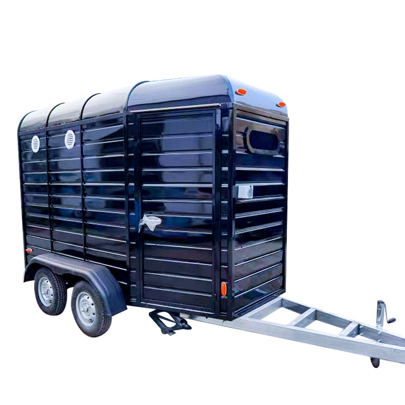 Off Road Fiberglass Trailer for Horses 2 Horse Carriage Trailer Living Area EU Ramp with Accessories Toilet