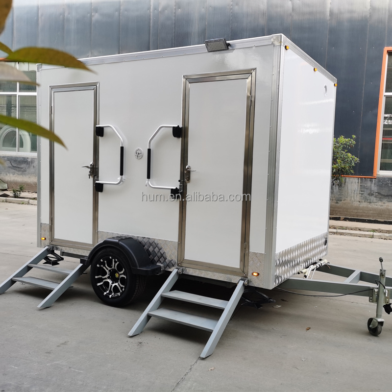 China Specifications Low Price Vip Mobile Toilet Portable Outdoor with Urinal Mobile Trailer Toilets Van with Wheels