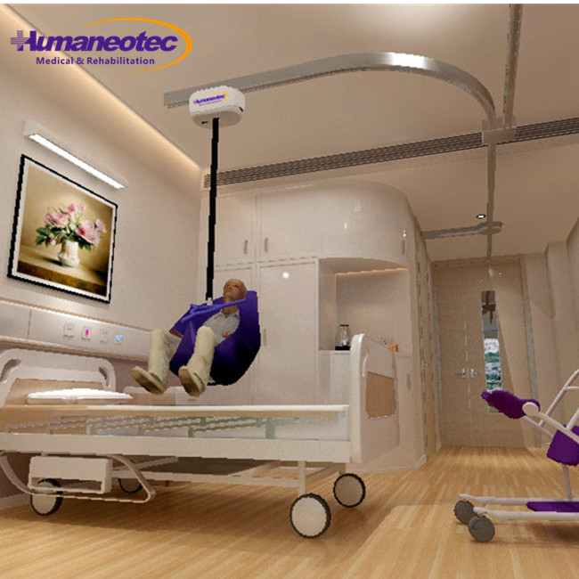 Hospital-Grade Ceiling Lift Electric Patient Transfer Lift Walking Training For Bedridden Patient